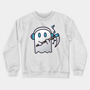 Cute ghost with headphone Crewneck Sweatshirt